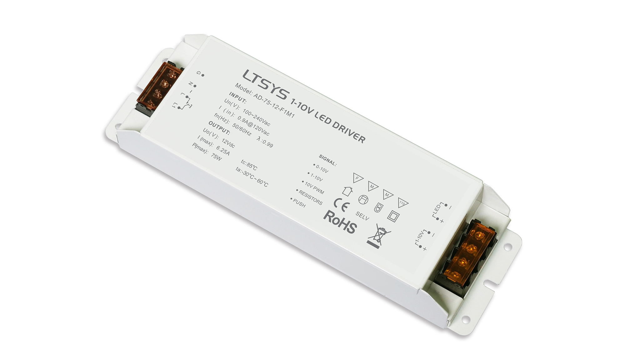 AD-75-12-F1M1  PWM Push Dim 75W Voltage Dimmable Driver